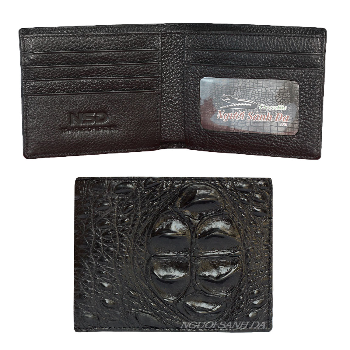 Ví nam da cá sấu 1 mặt