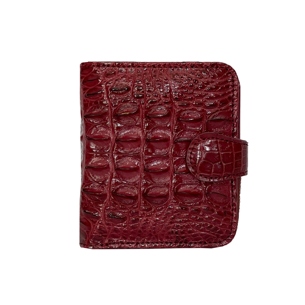 Ví nữ da cá sấu màu đỏ đô
