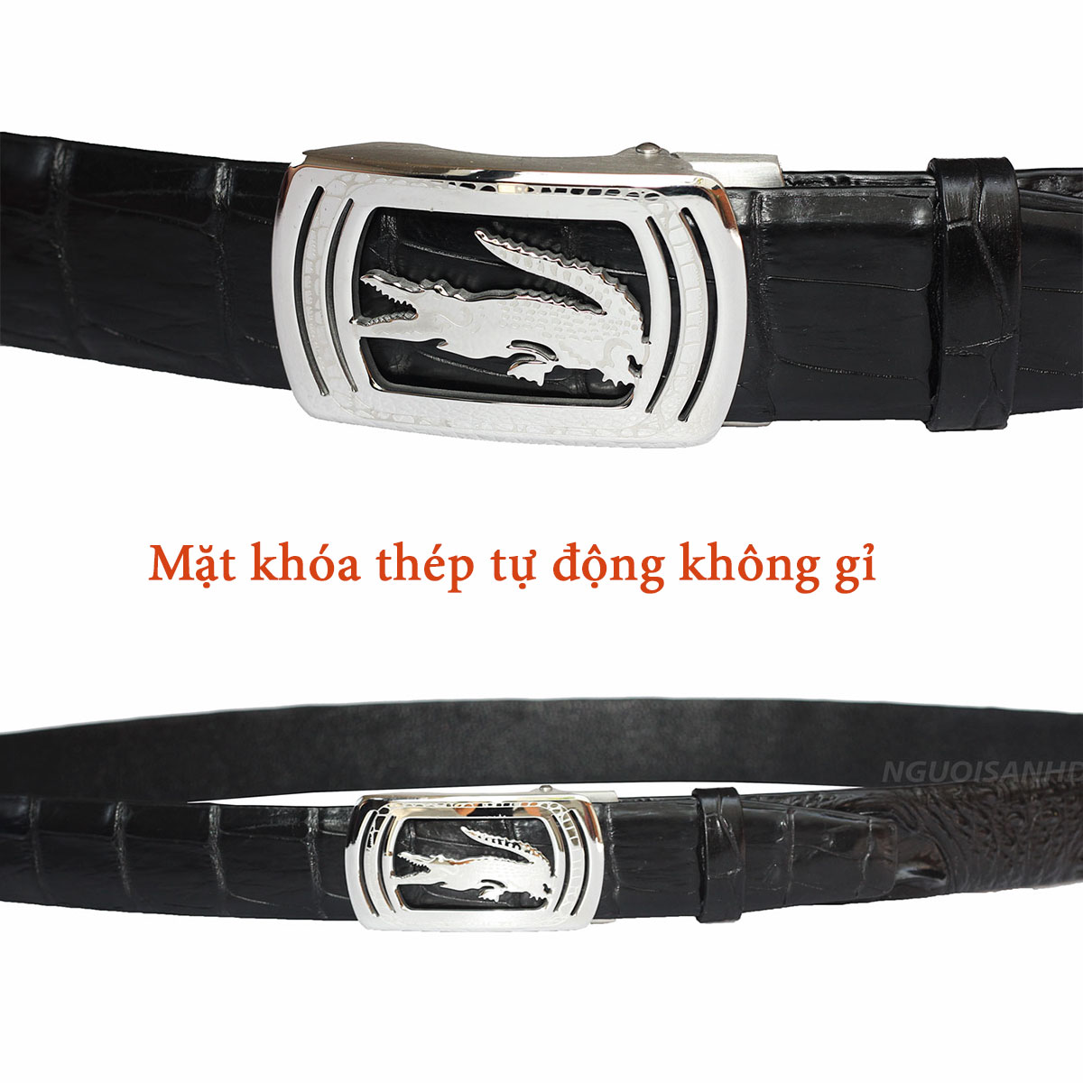 Mặt khóa thắt lưng da cá sấu cao cấp