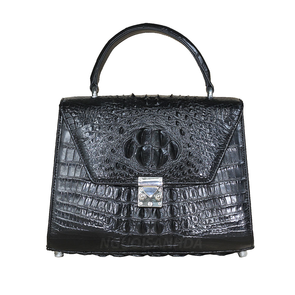Túi xách da cá sấu màu đen