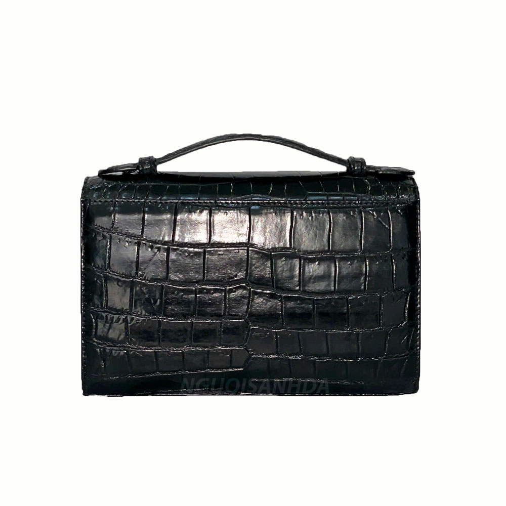 Túi xách da cá sấu thật màu đen