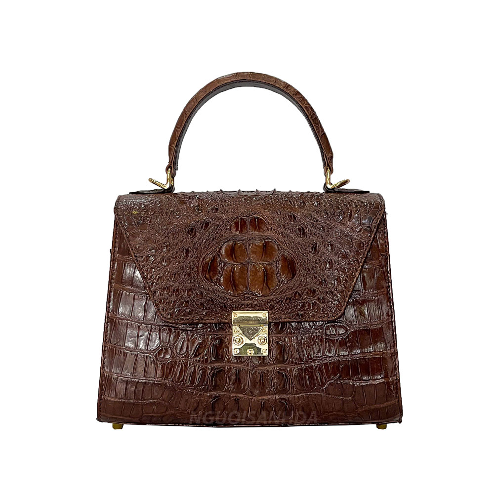 Túi xách da cá sấu màu nâu