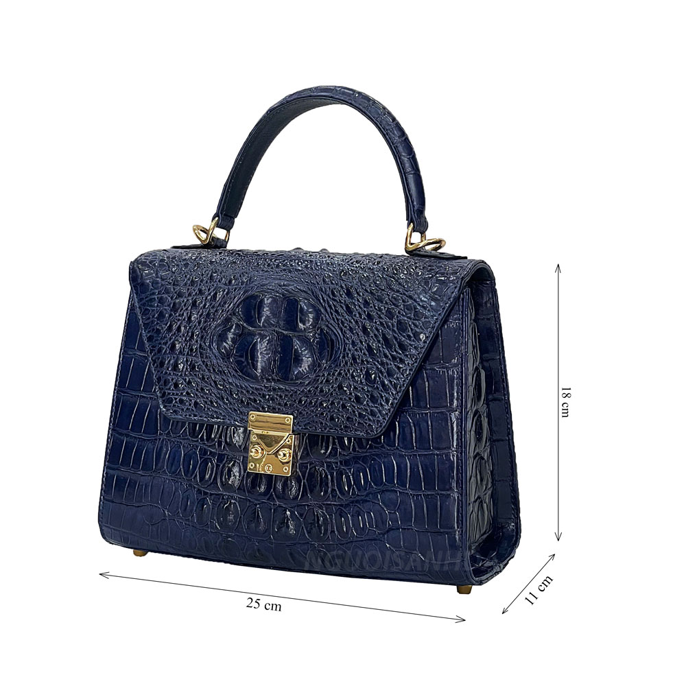 Túi xách da cá sấu màu xanh navy