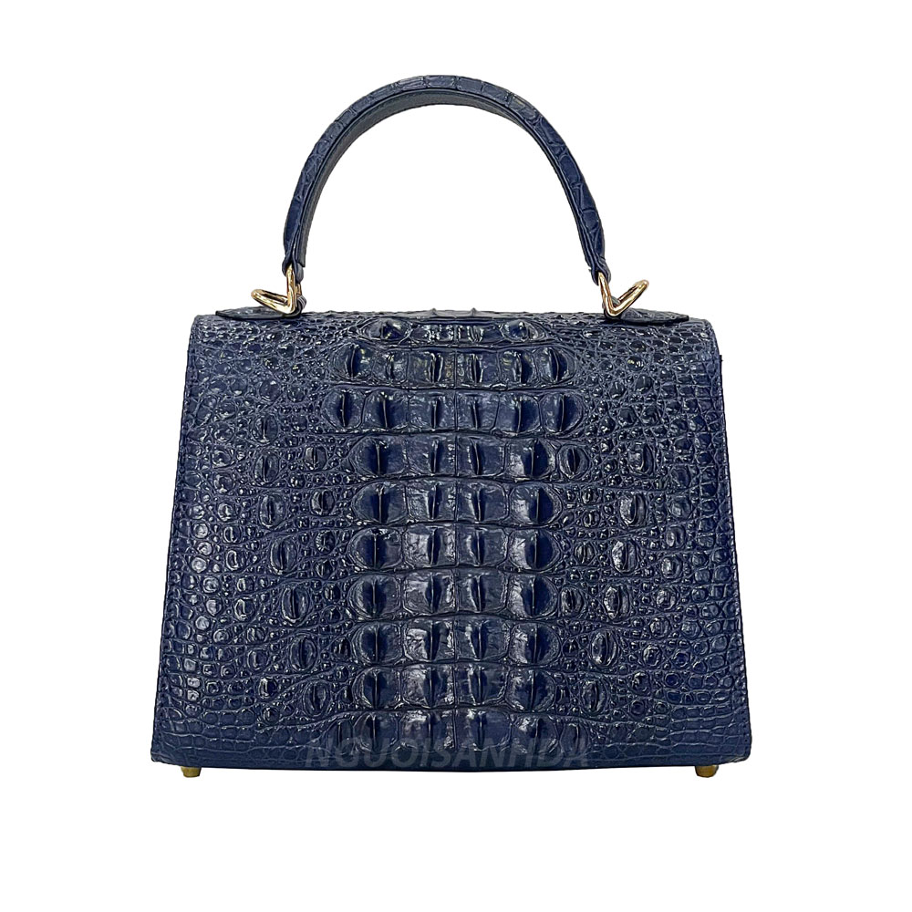 Túi xách da cá sấu màu xanh navy