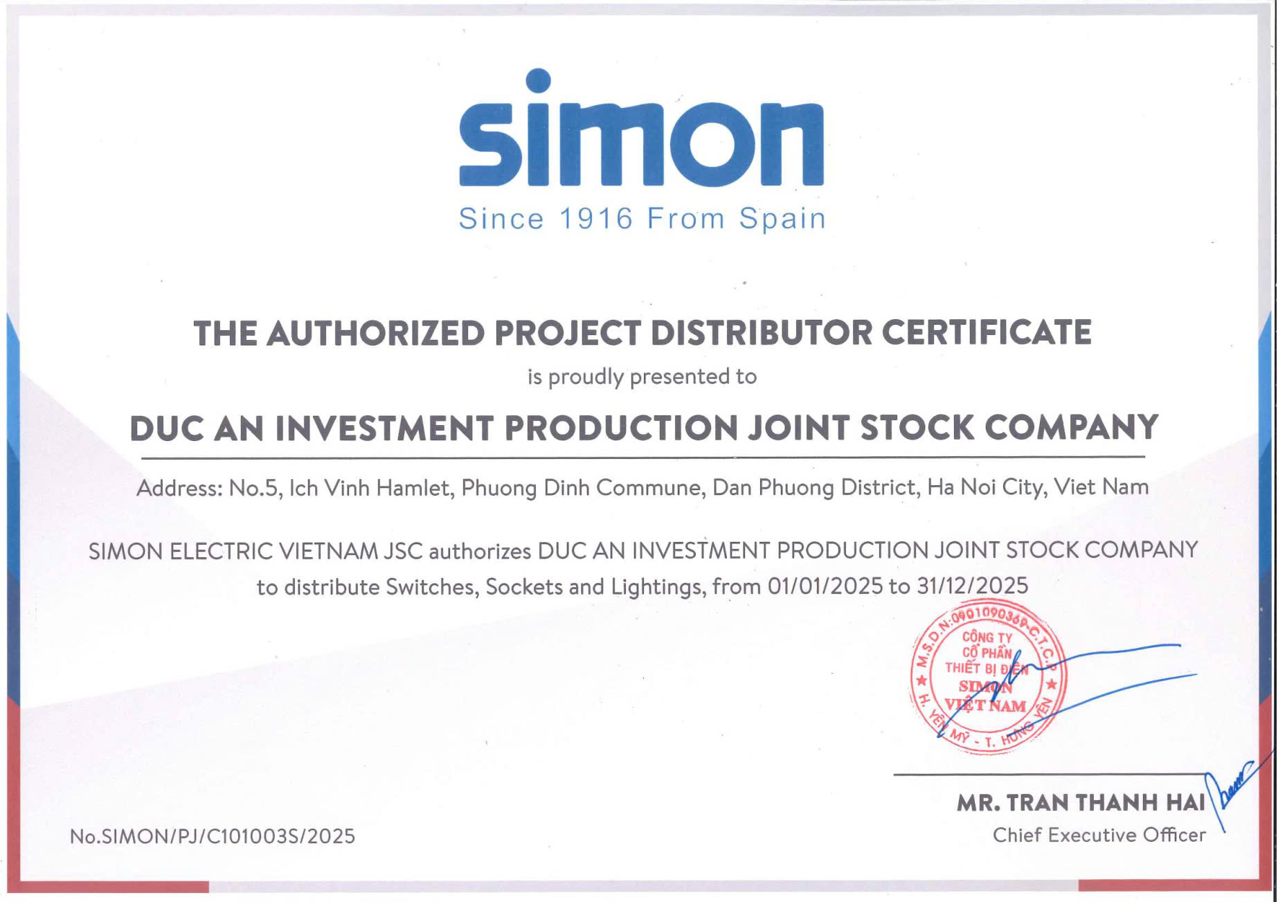 Thiết bị điện Simon- NPP Đức An
