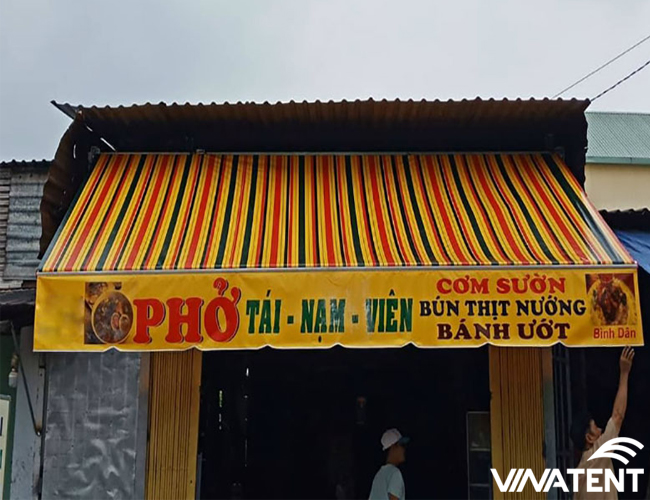 mái hiên di động cho quán ăn