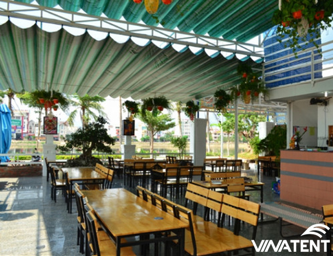 mái xếp cao cấp cho nhà hàng