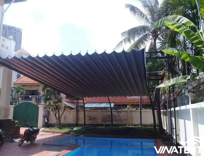 Mái xếp di động bể bơi