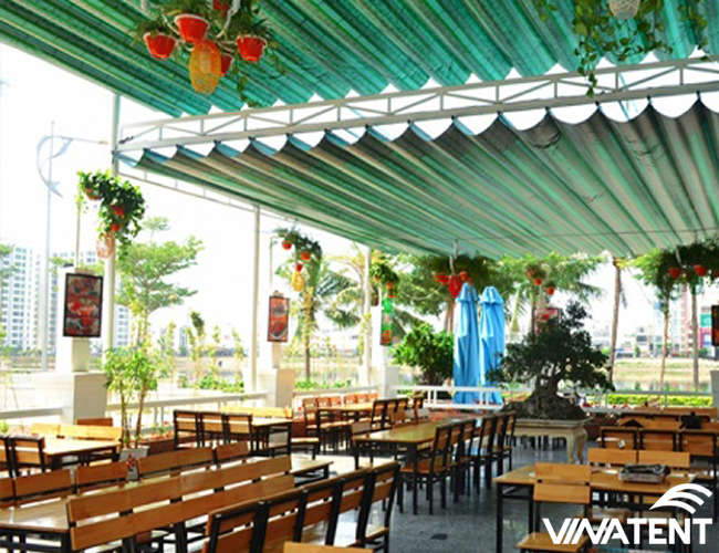 mái xếp di động cho quán ăn