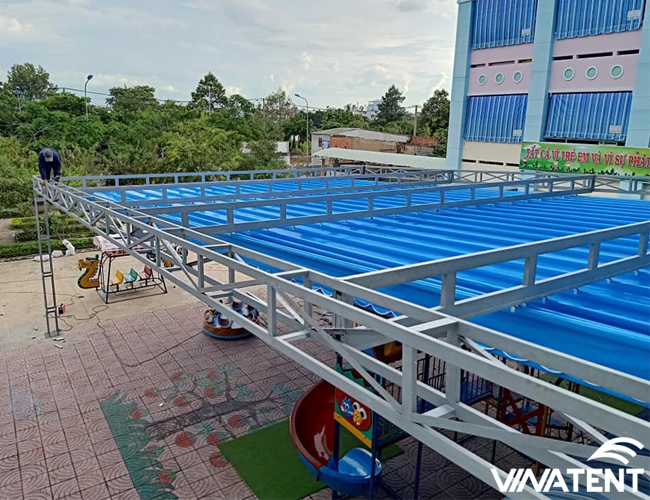 thi công mái xếp di động tại Hà Nội