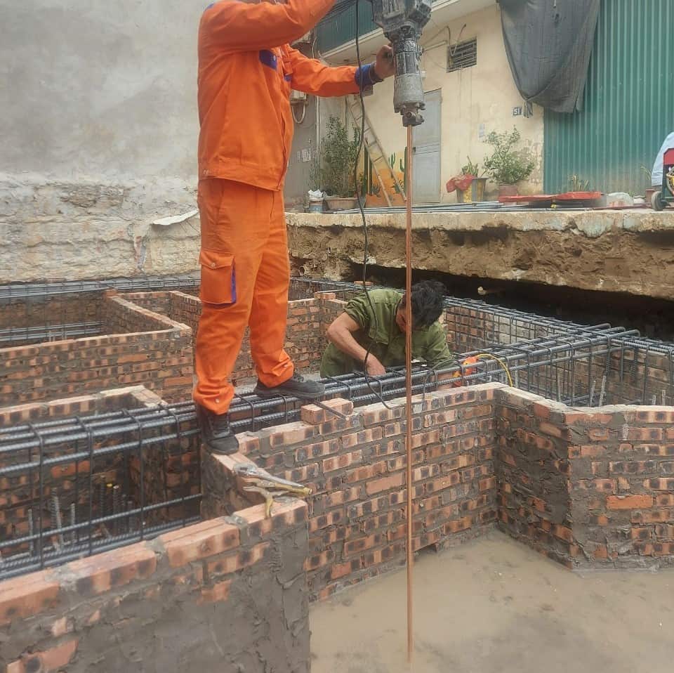 Chôn sâu cọc tiếp địa