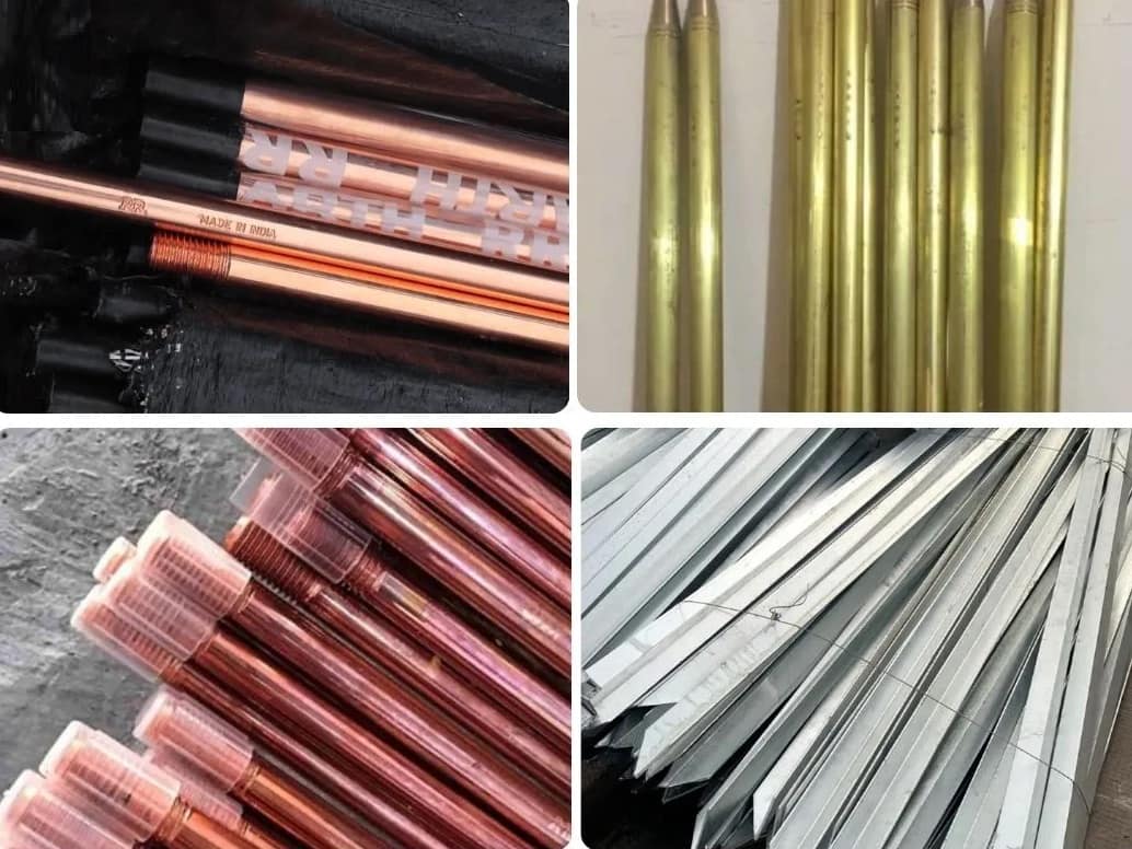 Cọc tiếp địa mạ đồng, mạ kẽm, bằng đồng