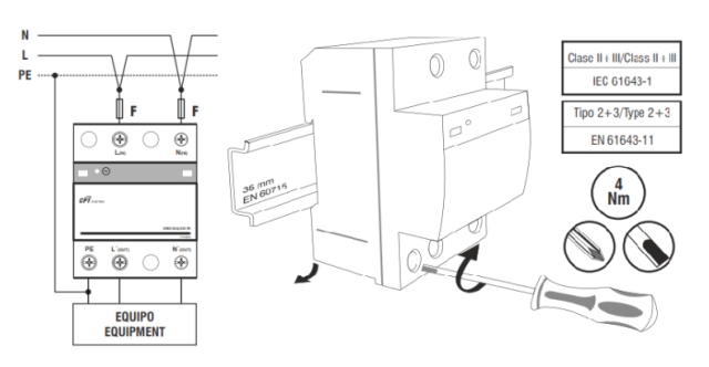 Hướng dẫn lắp đặt bộ chống sét DM2-20A-230-IR