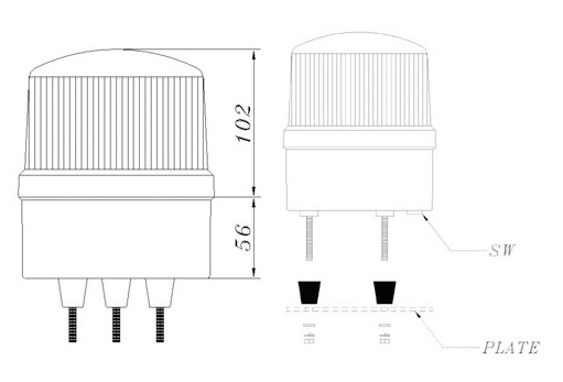 đèn báo hiệu năng lượng mặt trời amc-05dl