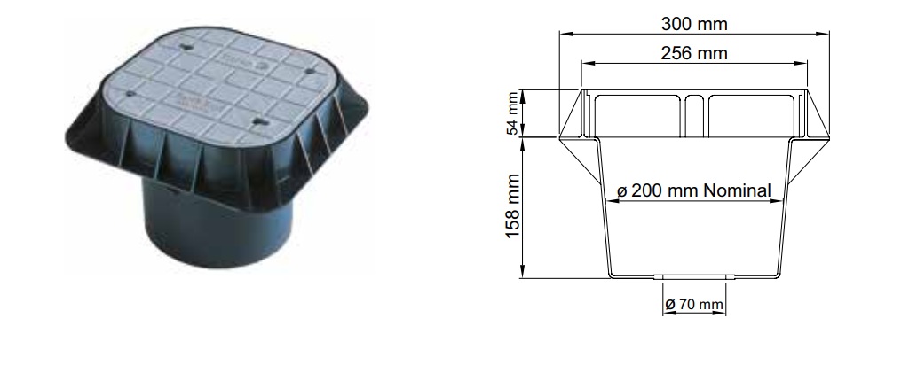 Kích thước hố tiếp địa chống thấm furse abb, hố kiểm tra tiếp địa chống thấm