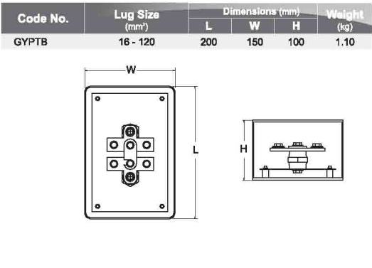 kích thước hộp kiểm tra tiếp địa GYPTB kumwell