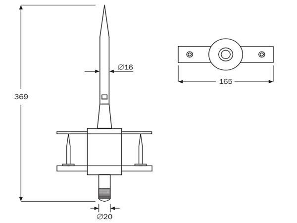 kích thước quy cách kim chống sét ingesco pdc2.1