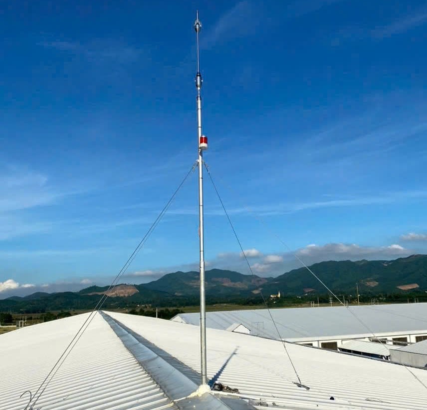 cách dựng cột kim thu sét Liva PEX220