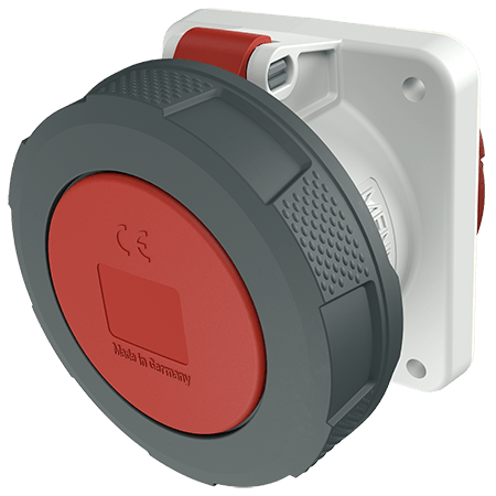 Ổ cắm công nghiệp gắn âm, kín nước, dạng thẳng 3Pha - 63A - 5 chân - IP67 , mã 1128A