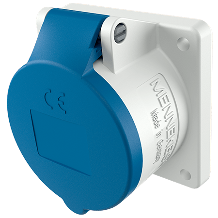 Ổ cắm công nghiệp gắn âm không kín nước, dạng thẳng 1Pha- 16A - 3 chân - IP44 , mã 1395