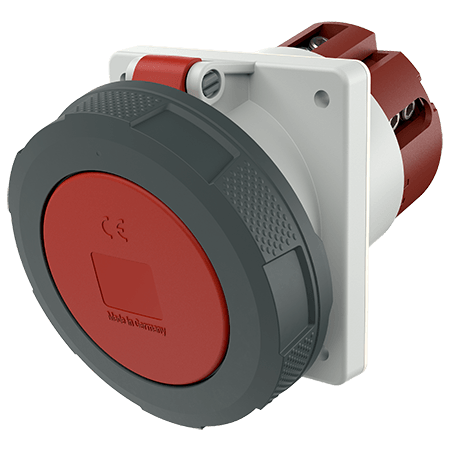 Ổ cắm công nghiệp gắn âm, kín nước, góc nghiêng 20 độ 3Pha -  125A - 5 chân - IP67 , mã 216A