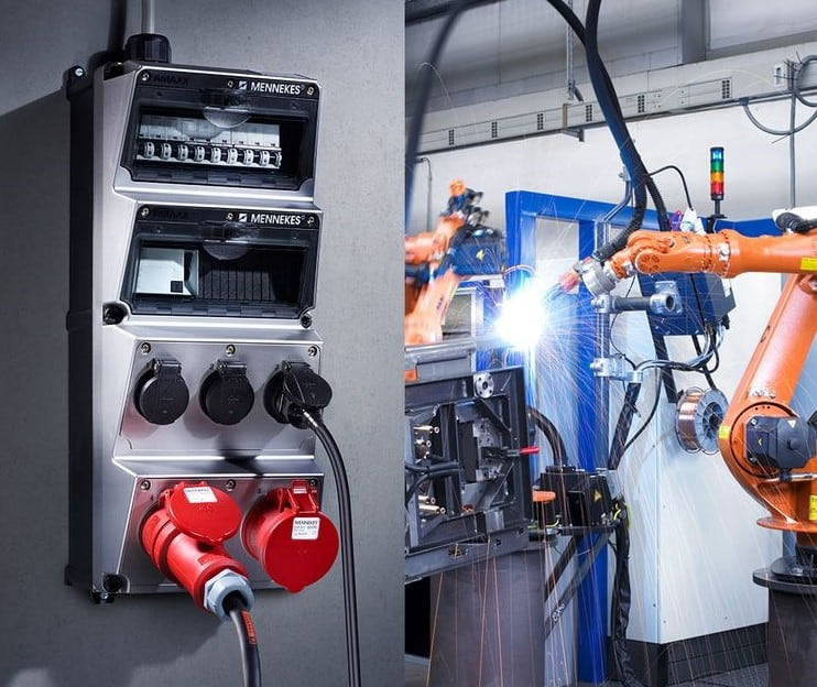 Ổ cắm công nghiệp mennekes lắp trong nhà máy