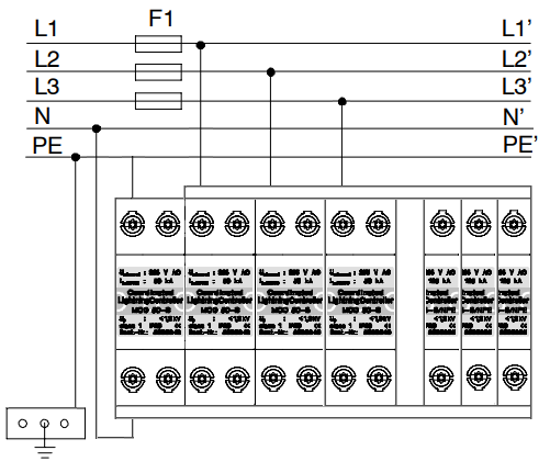 cách lắp đặt thiết bị chống sét lan truyền 3 pha PS4 B+C TT+TN