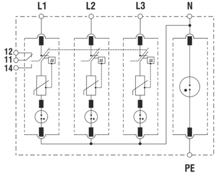 cách đấu nối thiết bị chống sét Mersen STPT23-20KA