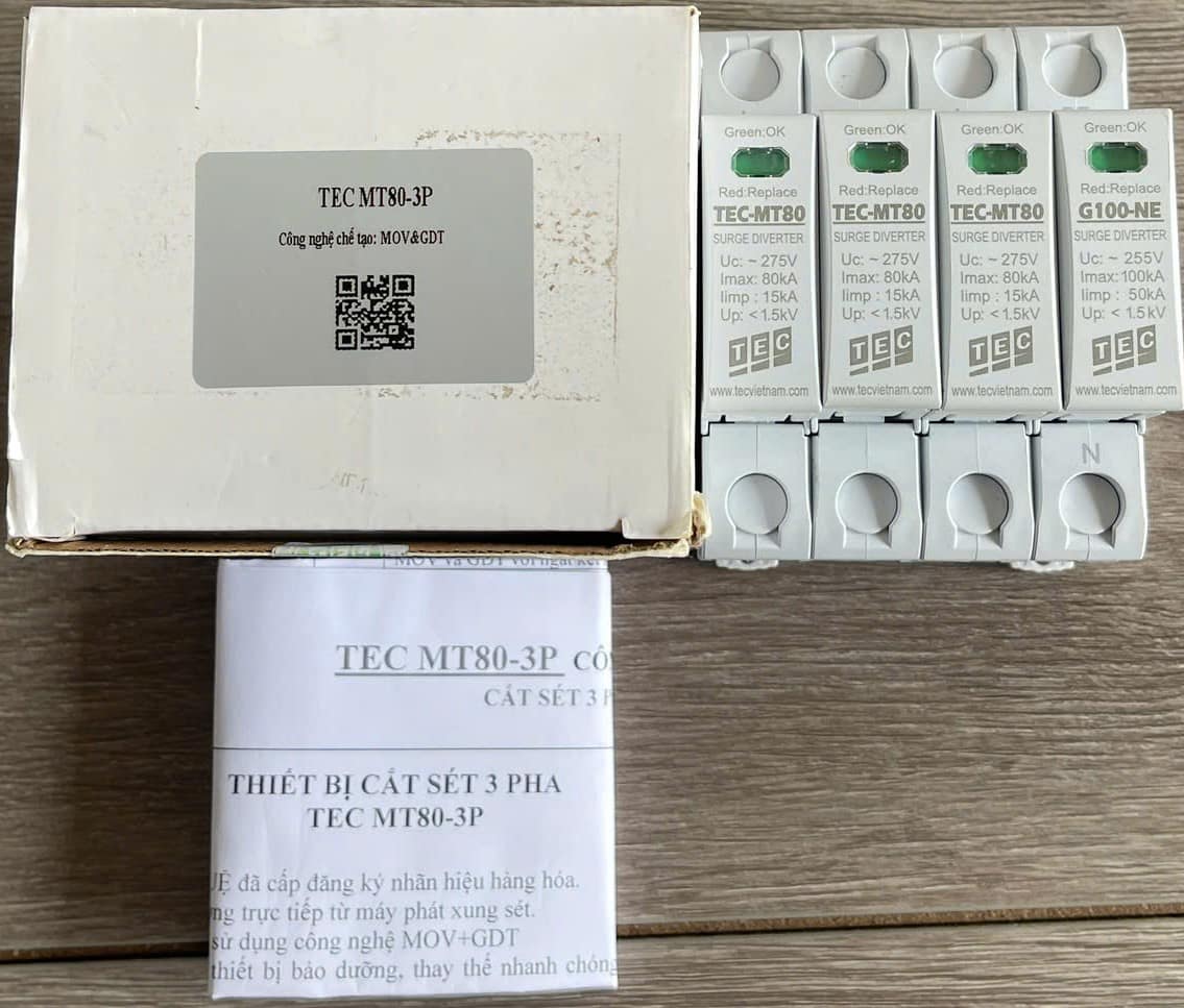 Thiết bị cắt sét 3 pha 80ka TEC MT80-3P