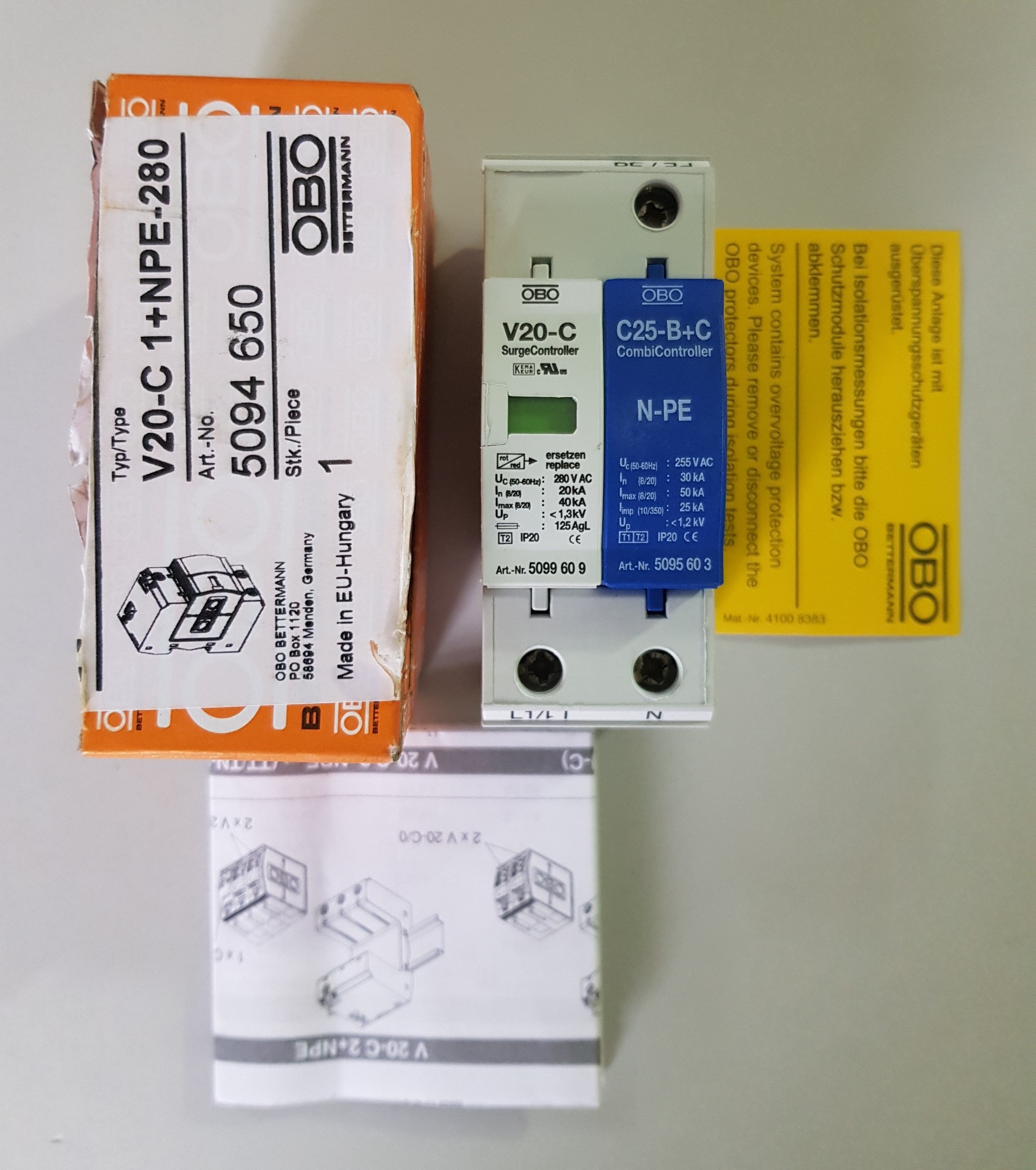 chống sét ac 1 pha, V20 C 1 NPE 280