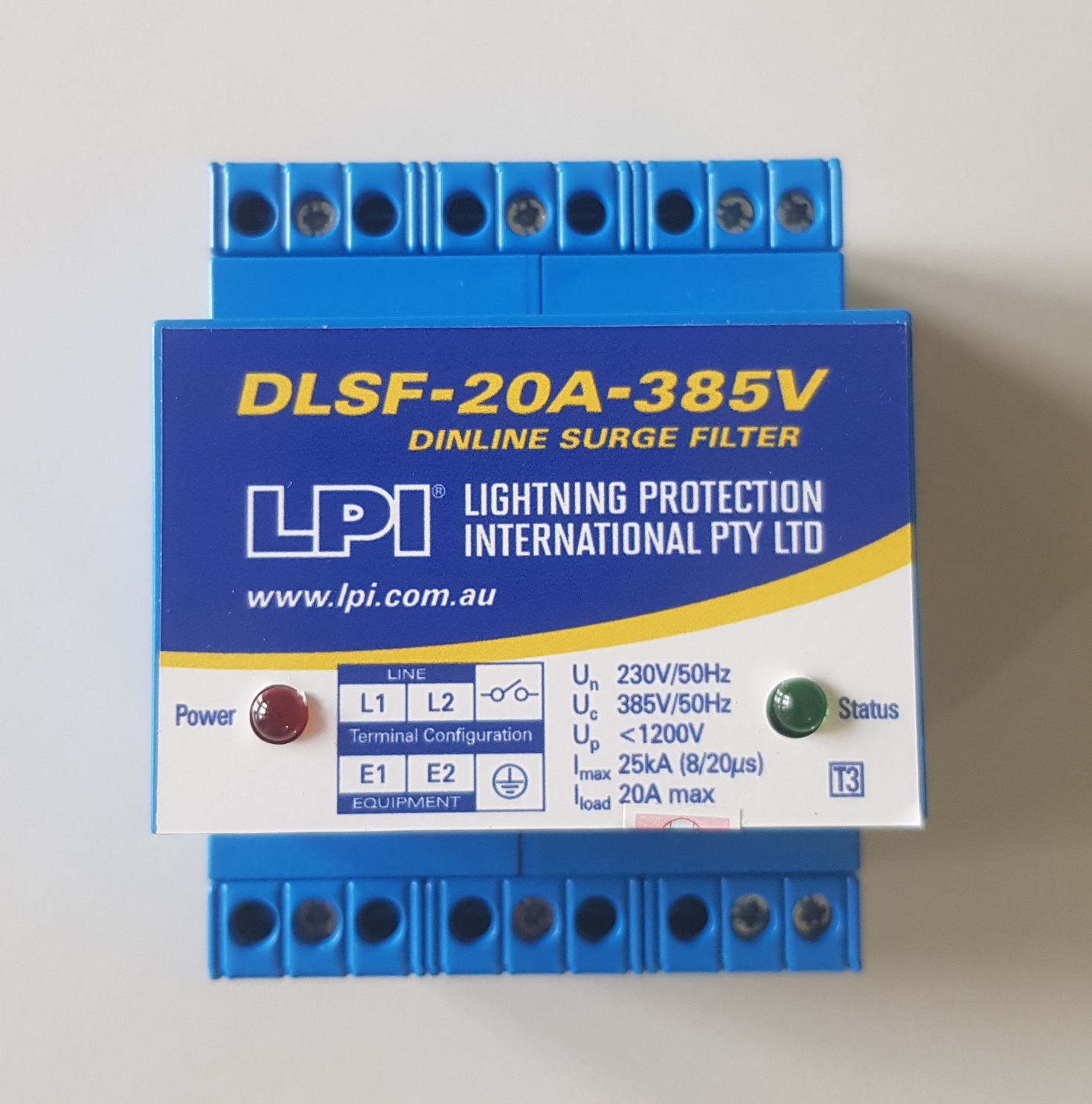 thiết bị chống sét 1 pha 20a, LPI DLSF-20A-385V