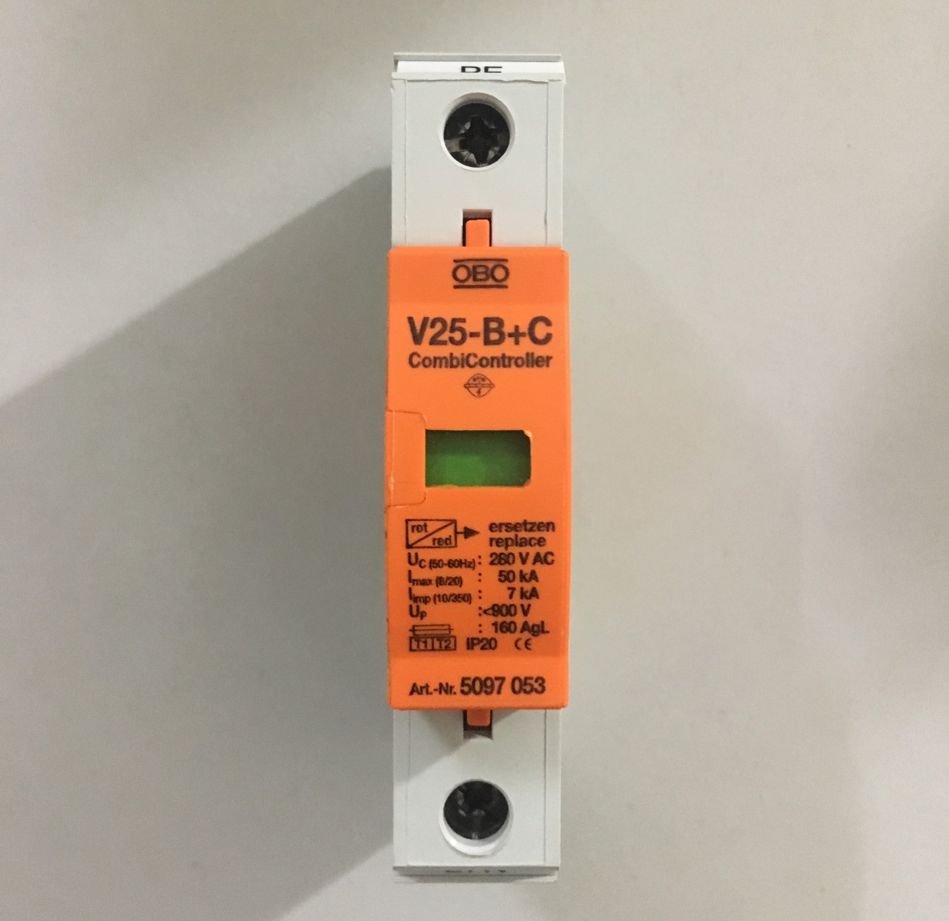 Thiết bị cắt lọc sét 1pha:  V 25-B+C 1 hãng obo đức