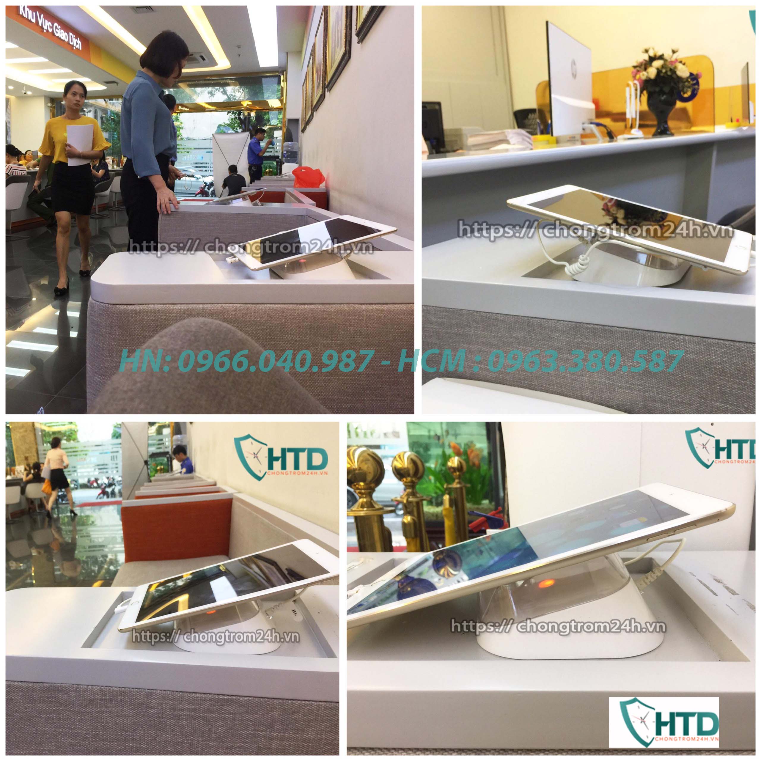 Thiết bị chống trộm máy tính bảng trưng bày tại SHB