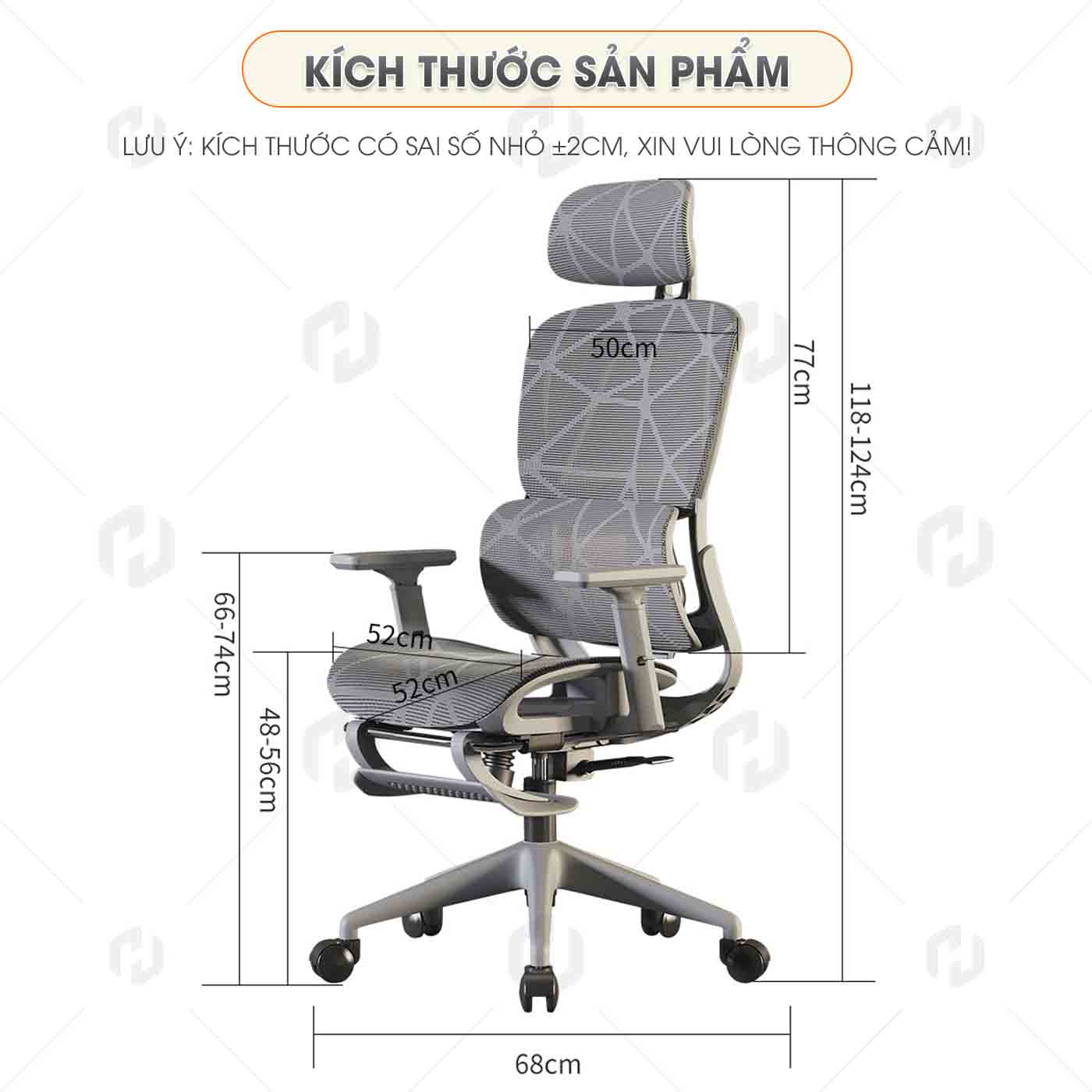 Ghế công thái học full lưới HTD-919 thoáng khí, nâng đỡ chuẩn khoa học theo đường cong sinh lý của cơ thể