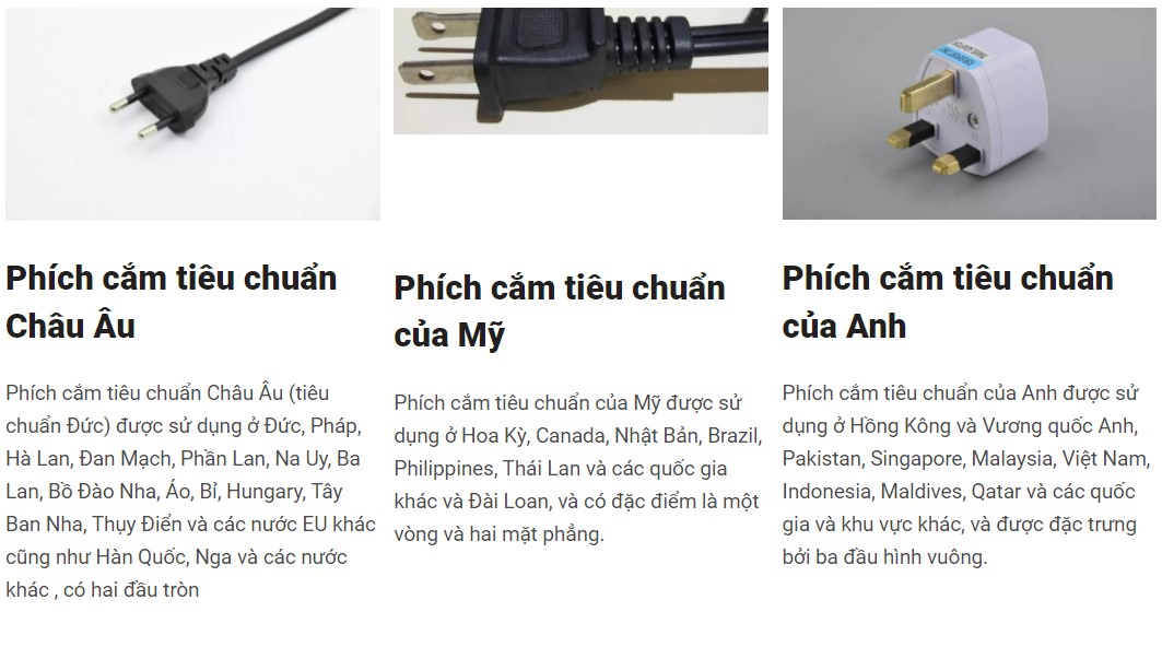 Các loại phích cắm