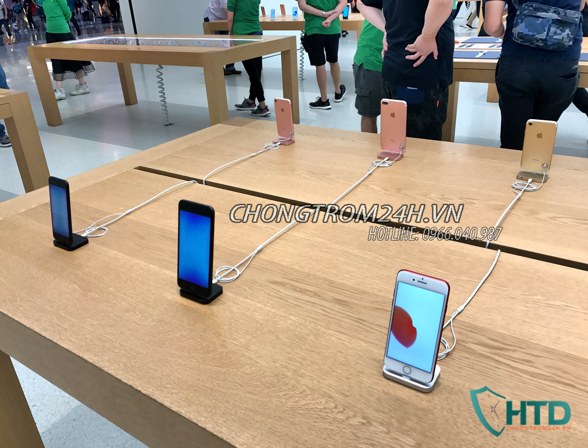 chân đế chống trộm iphone