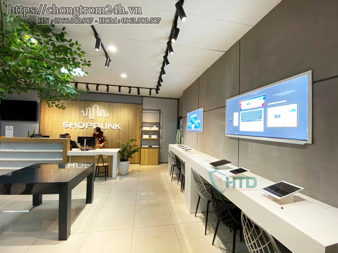 Chống trộm điện thoại, ipad trung bày tại ShopDunk Láng Hạ - Hà Nội