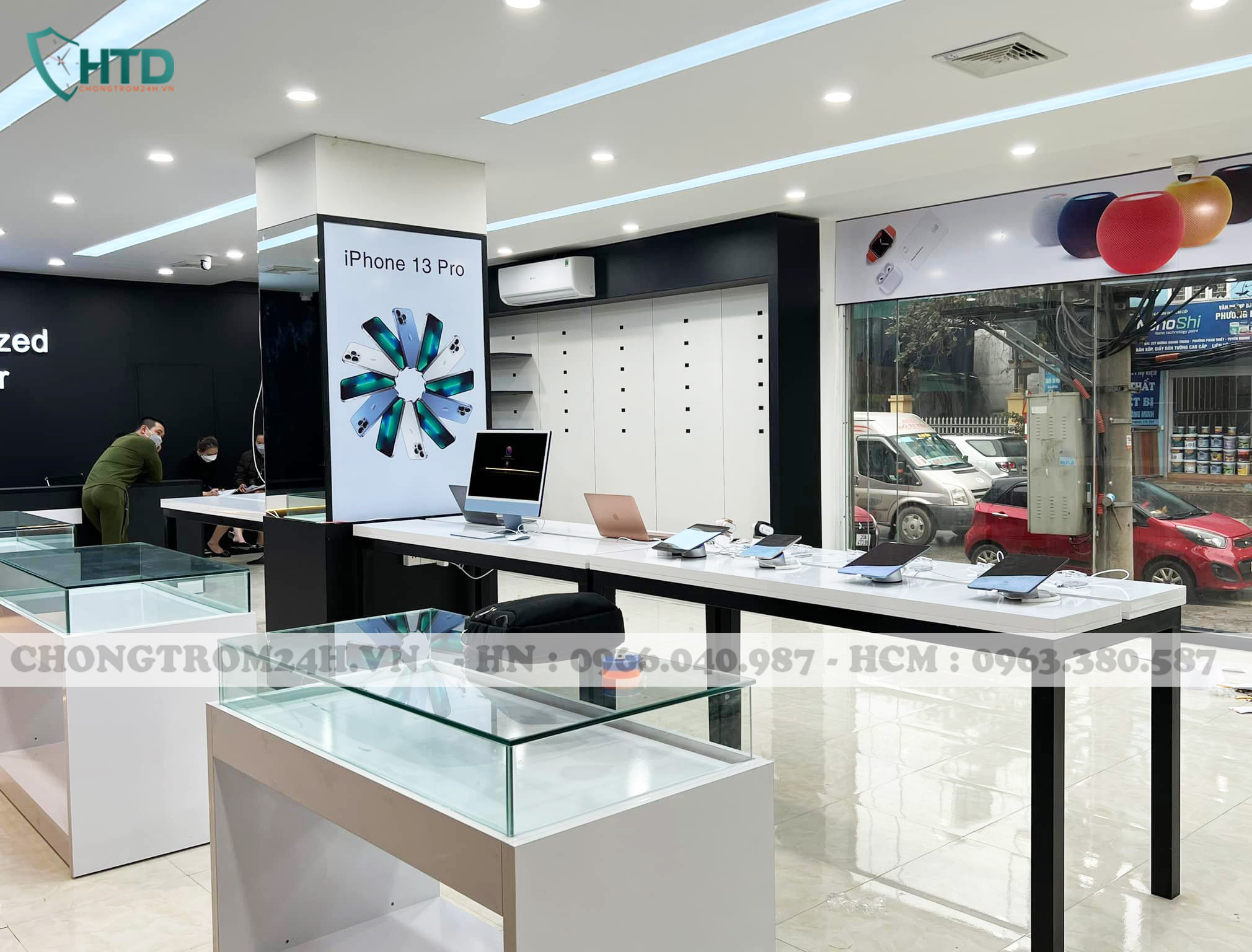 Thiết bị chống trộm điện thoại trưng bày