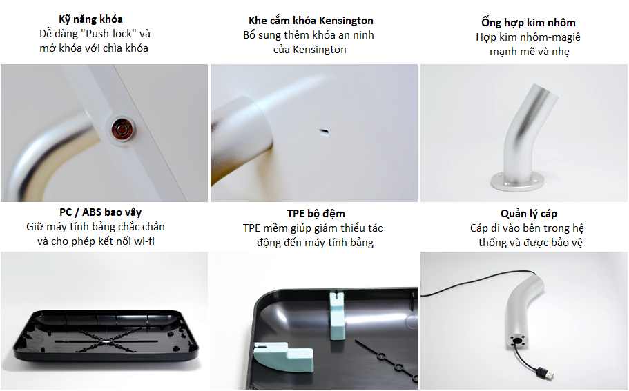 tính năng bảo vệ của giá đỡ máy tính bảng