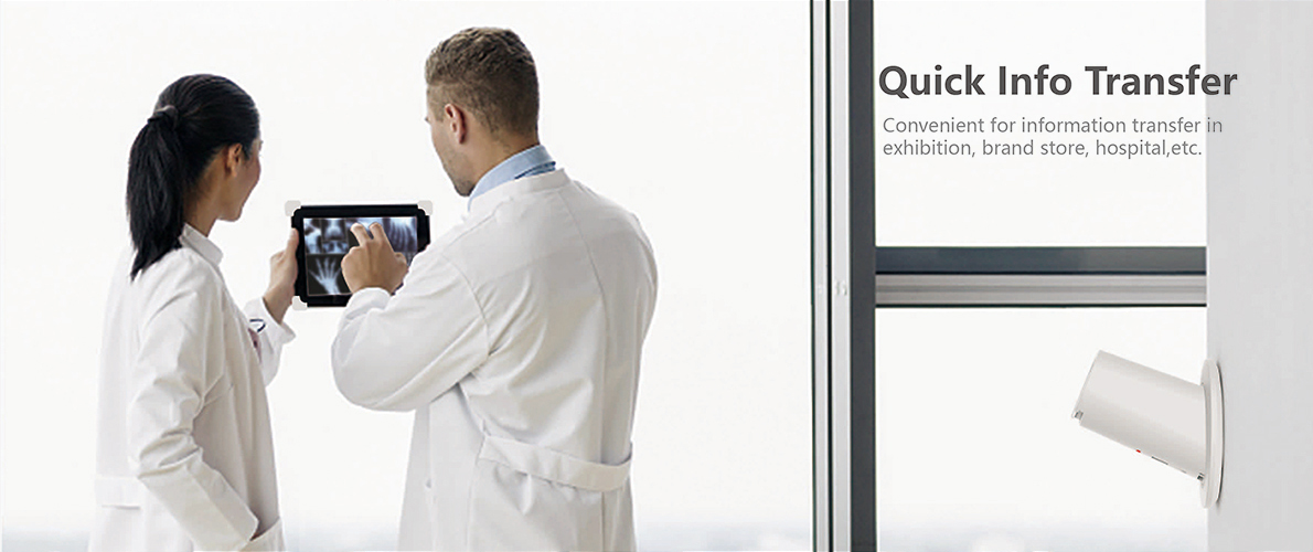 Giá đỡ chống trộm máy tính bảng POL818W tại bệnh viện, nhà hàng, khách sạn