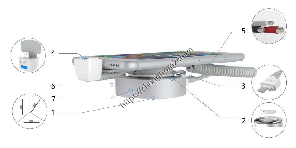 chan de chong trom dien thoai trung bay