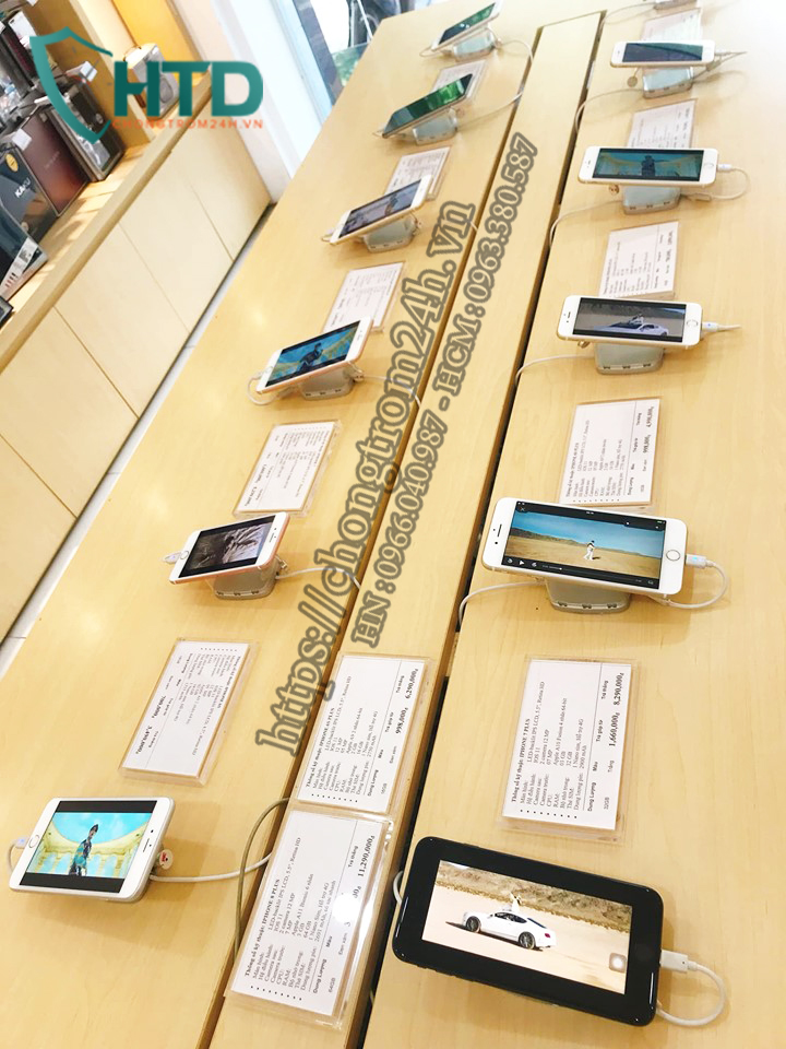 Chống trộm điện thoại trung bày