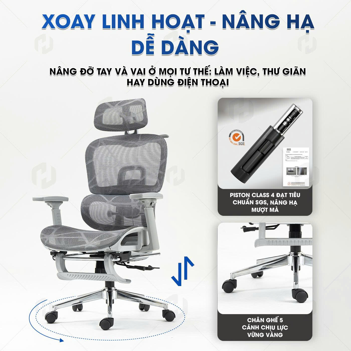 Ghế công thái học full lưới HTD-LS900 Chống đau lưng