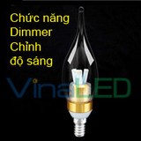 Đèn LED nến hình búp, đế vàng 3W VinaLED CD-D03S