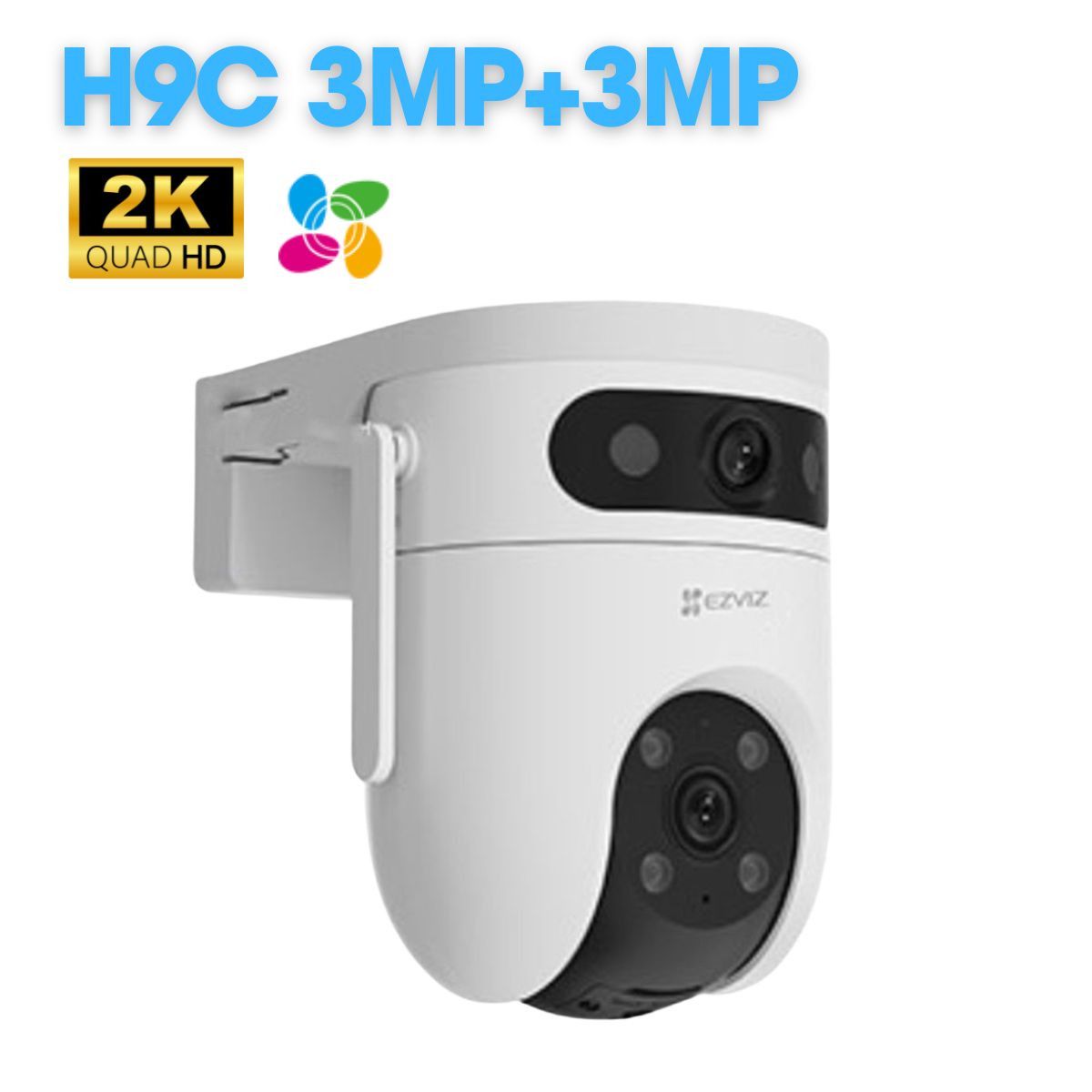 Camera 2 mắt ngoài trời thông minh Ezviz H9C 3MP+3MP đàm thoại 2 chiều, cảnh báo chủ động