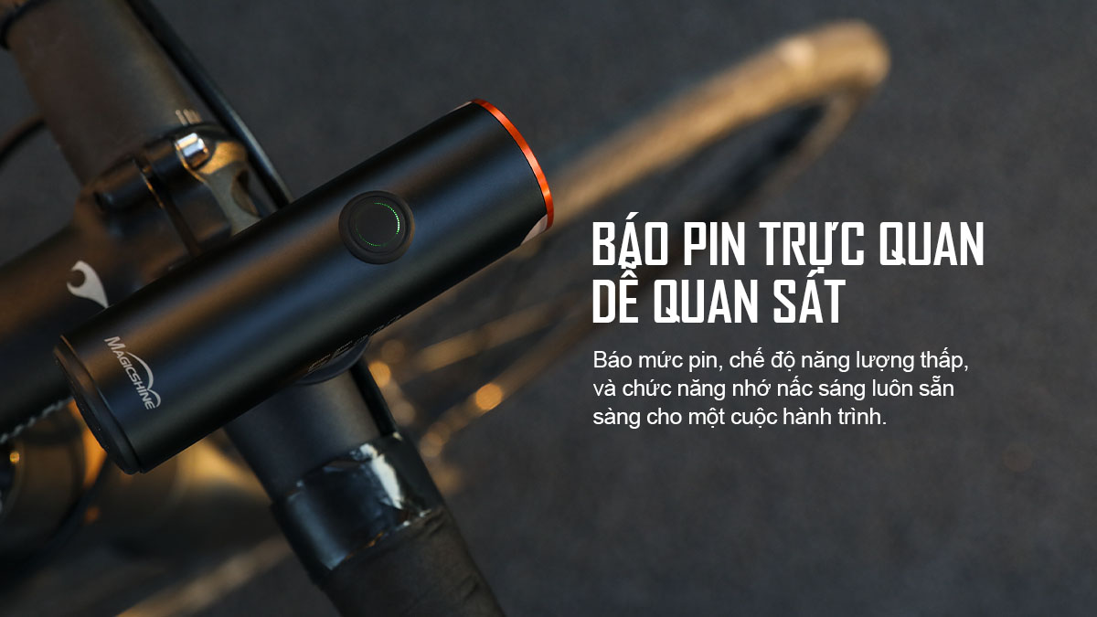 Đèn xe đạp MAGICSHINE SF900 có led báo pin