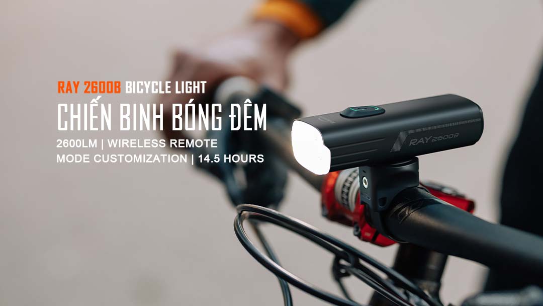 Đèn xe đạp MAGICSHINE RAY 2600B sáng 2600 lumen tương thích với điện thoại công tắc remote không dây pin 6700mAh USB-C Powerbank