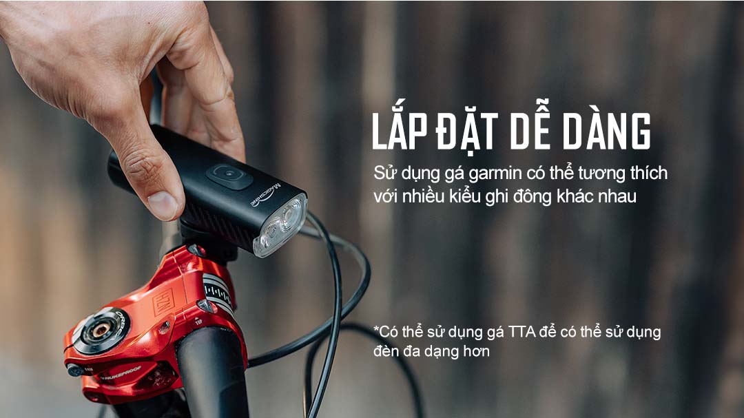 Đèn xe đạp MAGICSHINE RAY 1600B dễ dàng lắp dặt