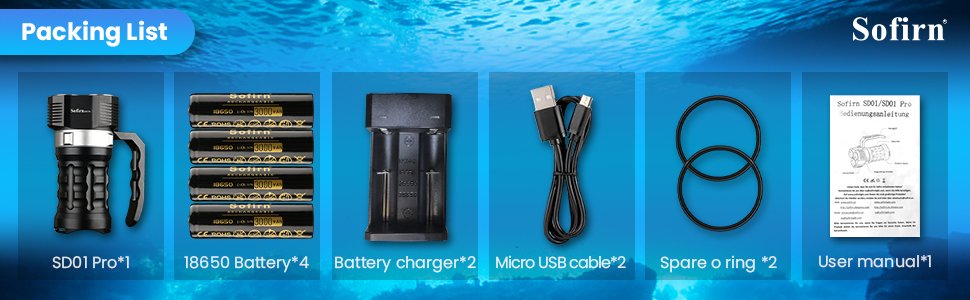 Bộ sản phẩm đèn lặn SOFIRN SD01 Pro