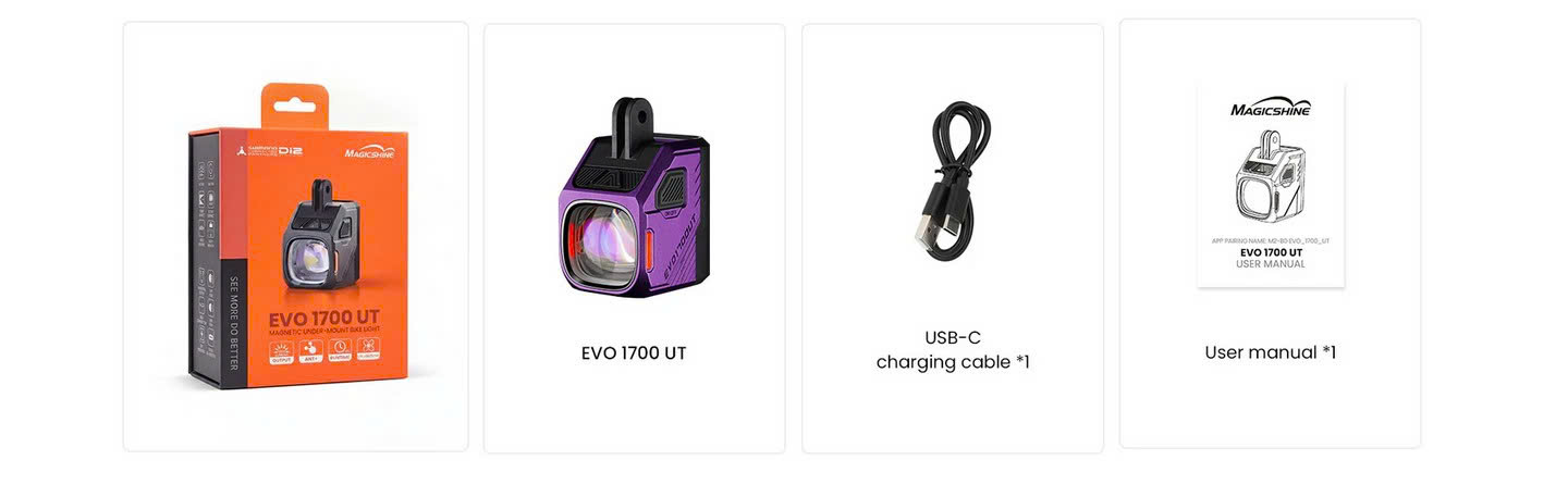 Bộ sản phẩm của Đèn xe đạp MAGICSHINE EVO1700 UT